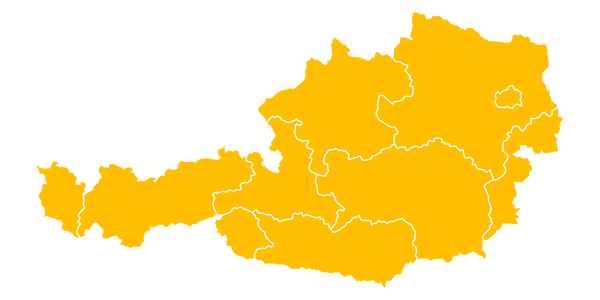 Karte von Deutschland mit weißen Grenzen der Bundesländer